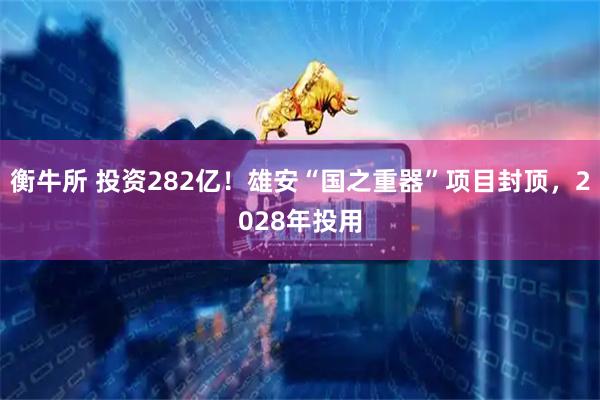 衡牛所 投资282亿！雄安“国之重器”项目封顶，2028年投用