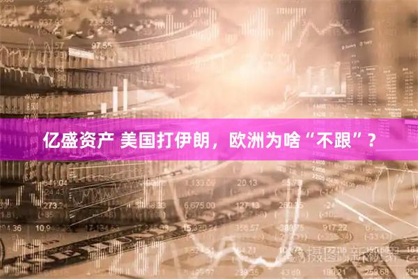 亿盛资产 美国打伊朗，欧洲为啥“不跟”？
