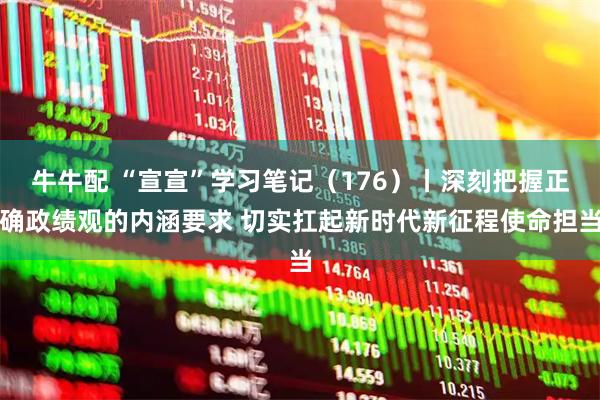 牛牛配 “宣宣”学习笔记（176）丨深刻把握正确政绩观的内涵要求 切实扛起新时代新征程使命担当